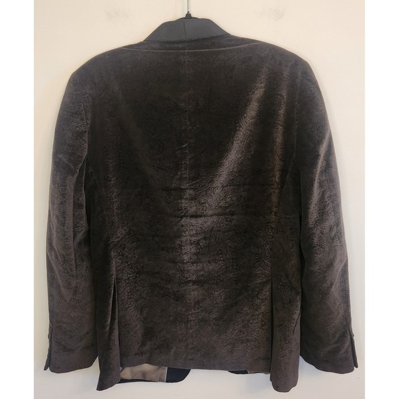 Murano Mens Brown Paisley Velvet Blazer One Button Jacket Sport Coat Size Medium - Picture 4 of 10